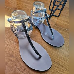 Vince Camuto Strappy Black and Silver Studded Sandals Womens Size 9